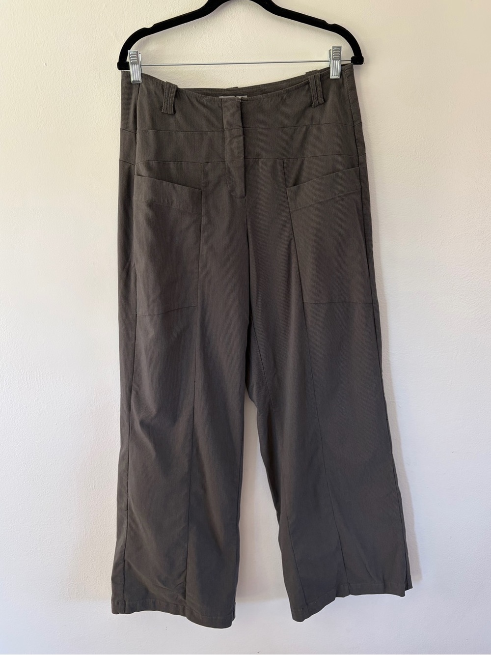 Habitat Clothes Power Stretch City Pant Grey & Black Micro Striped Wide Leg